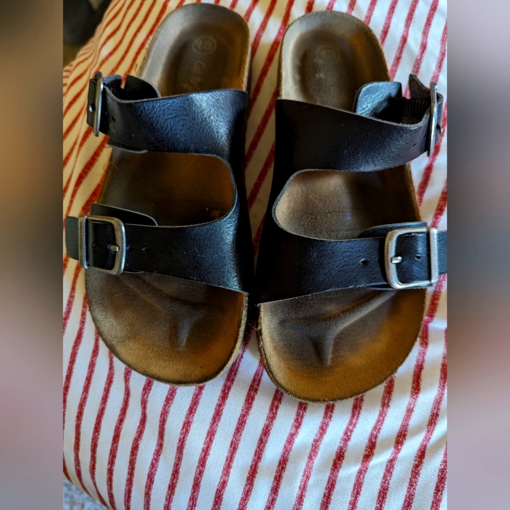 Black Slide on Sandals